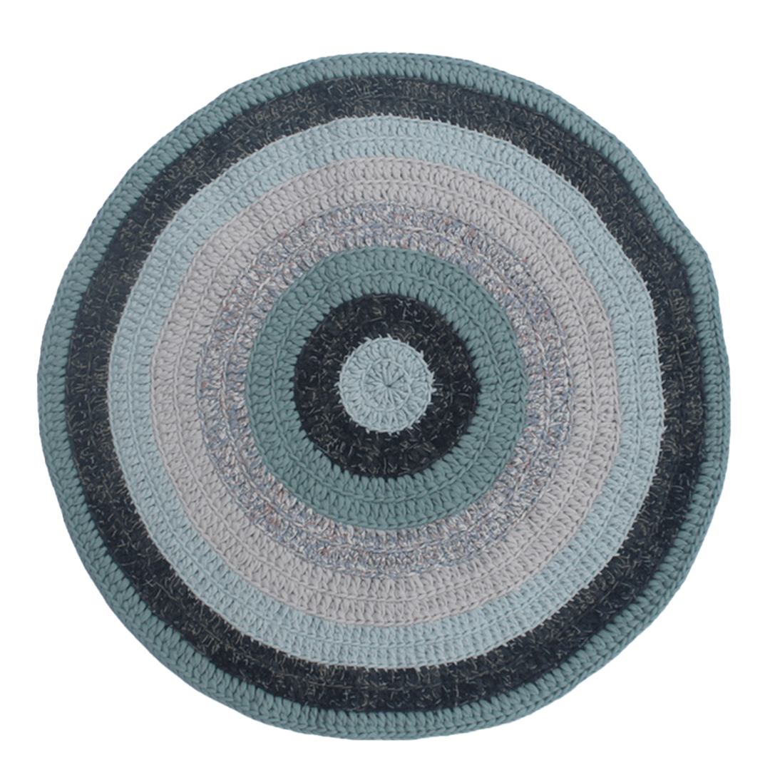 ROUND RUG（LIGHT BLUE/CHARCOAL/LIGHT GRAY）